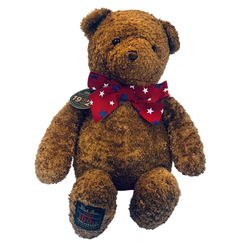 GUND Wish‎ Bear 2002 100th Anniversary Teddy Bear Stars Bow Large 26" Read Flaw